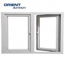 Thermal break double glazed aluminum folding casement windows white color